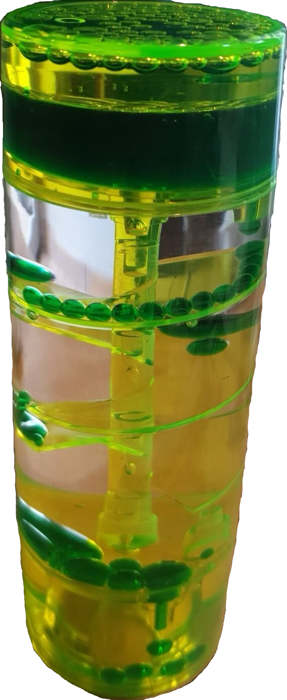Fluidics hourglass device